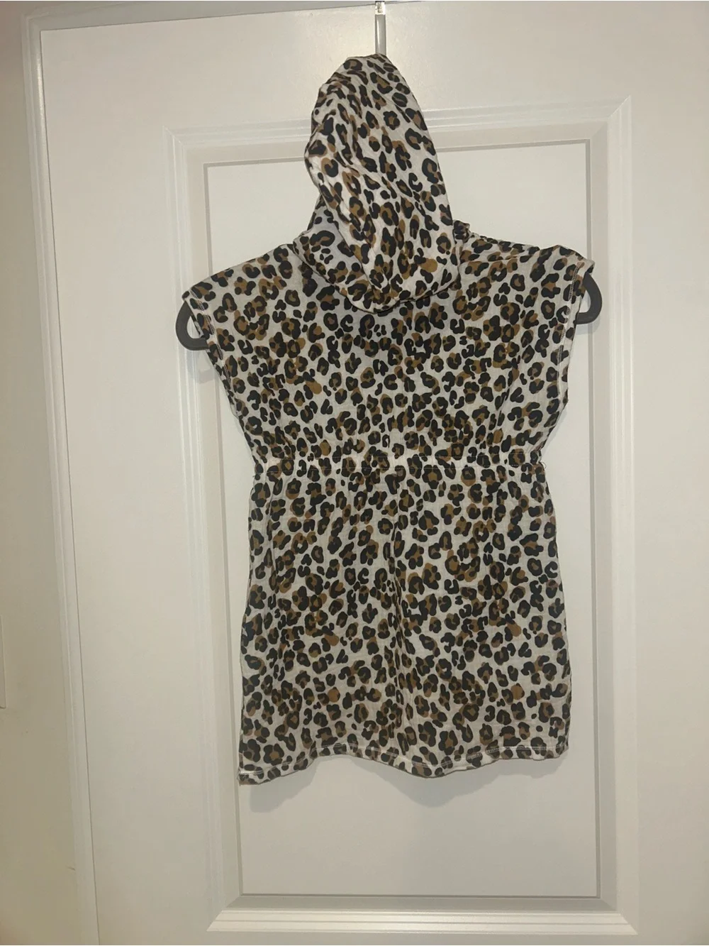 Mud Pie Leopard Hooded Swim Cover Up NWOT Girls 4-5T Pink Beach Pool Coverup